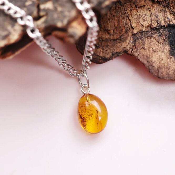 Amber Pendant Insect In Silver (0-1GM)