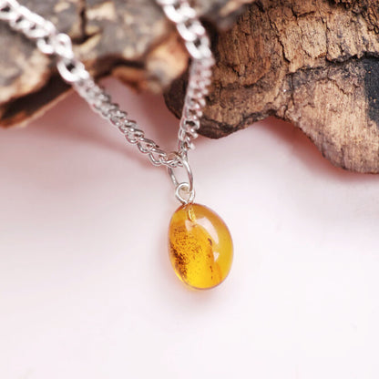 Amber Pendant Insect In Silver (0-1GM)