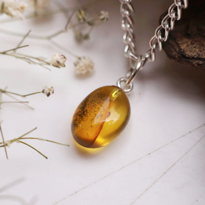Amber Pendant Insect In Silver (0-1GM)