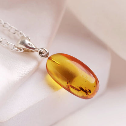 Amber Pendant Insect In Silver (0-1GM)