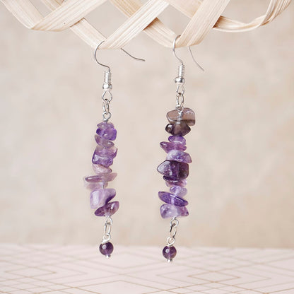 Amethyst Chips Huggie Hoops Earring
