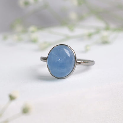 Aquamarin Oval Sterling Silver 925 Ring