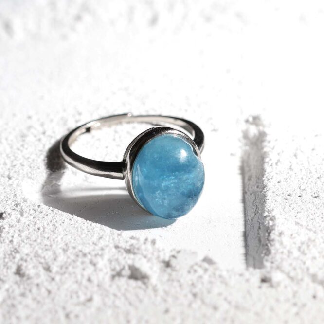 Aquamarin Oval Sterling Silver 925 Ring