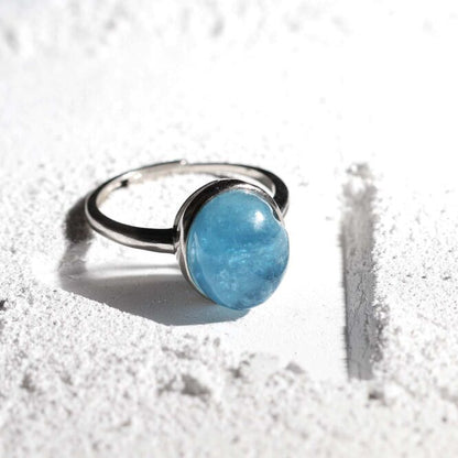 Aquamarin Oval Sterling Silver 925 Ring