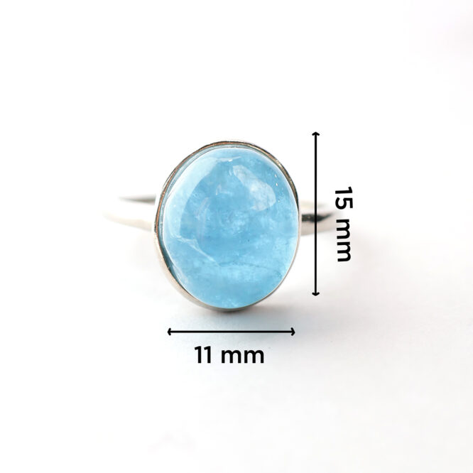 Aquamarin Oval Sterling Silver 925 Ring