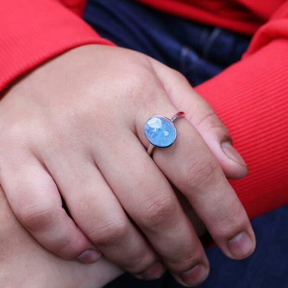 Aquamarin Oval Sterling Silver 925 Ring